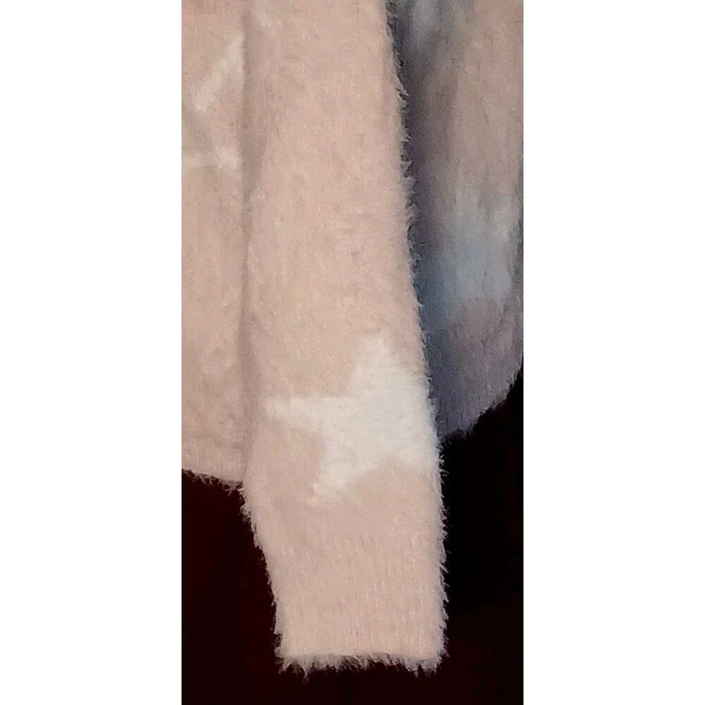Lush‎ Soft Pink Eyelash Starry Sweater Sz S V-Neck Whimsical Romantic Feminine